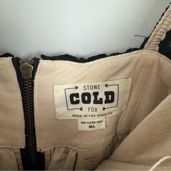 STONE COLD FOX | Iowa Black Lace Off-Shoulder Dress Nude Lining Women’s Size M/L - Picture 8 of 12